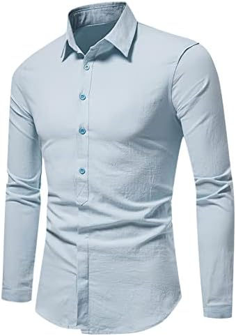 עסקים לגברים חולצות ארוכות כפתור בצבע אחיד כפתור מטה טי טריק