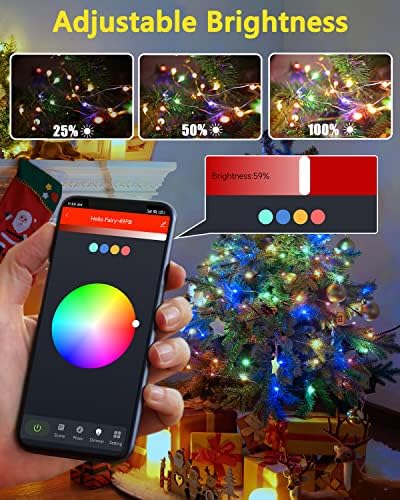פלאקי 33 רגליים אורות פיות שינוי צבע בלוטות ' עמעום אפליקציה חכמה שלט רחוק אורות מחרוזת לחדר שינה חג