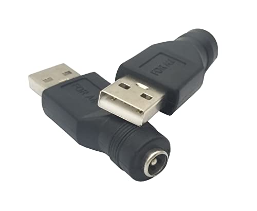 מתאם כוח USB ל- DC DC, USB 2.0 ל- DC 5.5 ממ x 2.1 ממ 5 וולט מחבר מתאם טעינה