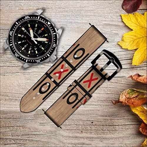 CA0709 TIC TIC TAC TOE XO GALE עור & Silicone Smart Watch Strap for Wristwatch Smartwatch Smart Watch
