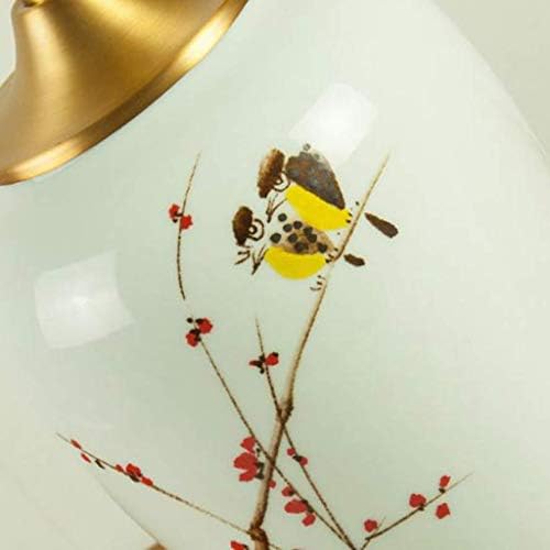 ZSEDP קרמיקה מנורה-כל-כל-נחושת מנורת שולחן קרמיקה פרחים צבועים סיניים צבועים ביד וציפורים מגפי חתונה