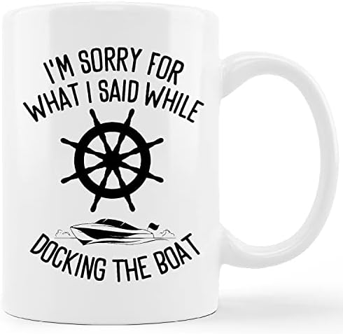 מצחיק ספינה סירה ימי מצפן ספל כוס,אני מצטער על מה שאמרתי בזמן עגינה את סירת קרמיקה ספל-11 עוז קפה חלב
