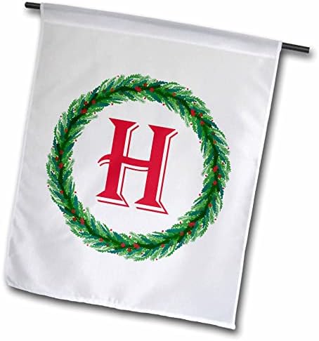 3drose זר חג המולד מונוגרמה H אדום ראשוני, SM3DR - דגלים
