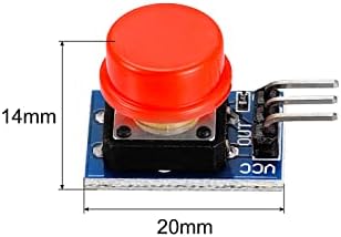 מודול כפתור Meccanixity, מתג מגע אור מודול פלט ברמה נמוכה עם כפתור כפתור, מתג מישוש עם פרוץ 3.3-5V אדום