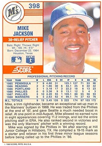בייסבול MLB 1989 ציון 398 מייק ג'קסון VG Mariners