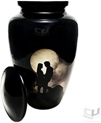Cuero Urns - זוג יפהפה ויפה עם כד שריפת ירח לאפר אנושי כד לוויות למבוגרים בעבודת יד כד כד סביר לתצוגת