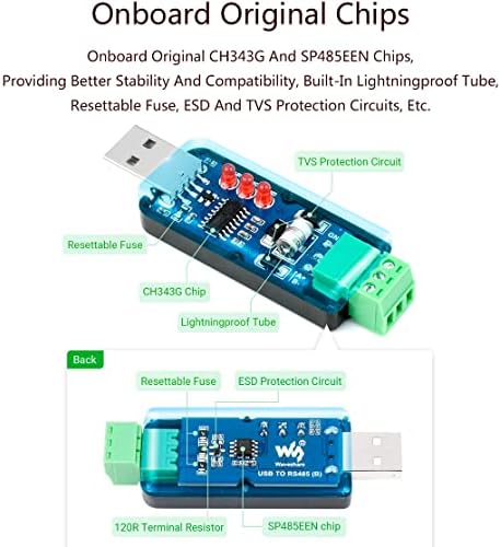 USB תעשייתי ל- RS485 ממיר מתאם דו כיווני, CH343G CH343 GIP מקורי על סיפון טלוויזיות / דיודות נתיך /