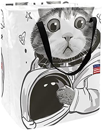 חלל נוסע חמוד חתול כביסה סל גדול בד ארגונית תיק סל מתקפל כביסת עם ידיות