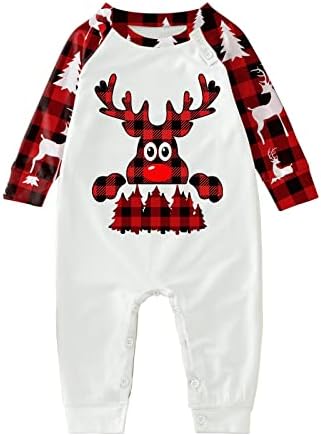 סטים תואמים לחג המולד המשפחתי PJS 2022 עץ חג המולד איילים הדפס PJ Sets PJ Pajamas Sleepwear Jammies
