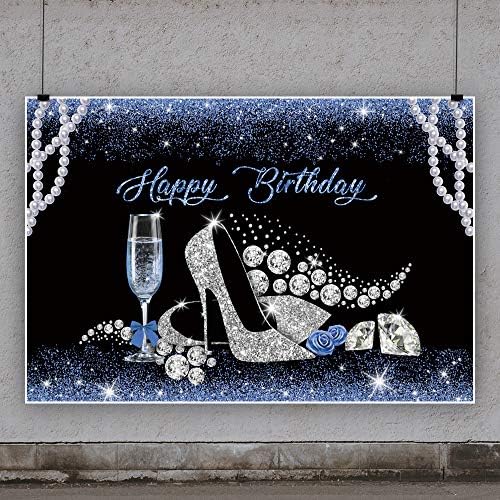 באוצ ' יקו 10 על 8 רגל רקע יום הולדת שמח פנינה ודיומנד נעלי עקב גבוהות יום הולדת בנר כחול נצנצים רקע