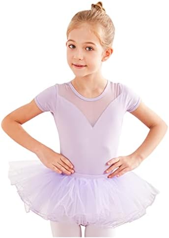 פעוט בלט בגד גוף עבור בנות ריקוד קצר שרוול חצאית בלרינה בלט שמלת תלבושת קיץ אימון בגדים