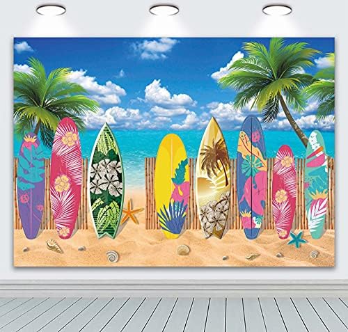 בינקו 7 * 5 רגל קיץ גלשן חוף נושא מסיבת צילום רקע גולש עד חוף ים טרופי הוואי אי רקע ים שמיים שמש פלורידה