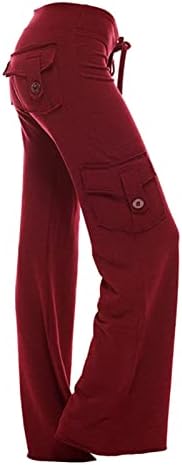 מכנסי יוגה של Ruziyoog לנשים מותניים אלסטיות בקרת בטן טרקלין רגל רחבה מכנסי טרנינג מטיילים מטיילים