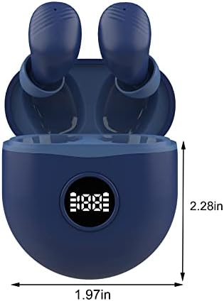 אוזניות אוזניות אלחוטיות של Qonioi - אוזניות אוזניות סטריאו Bluetooth 5.3 עם מיקרופון, תצוגת כוח LED