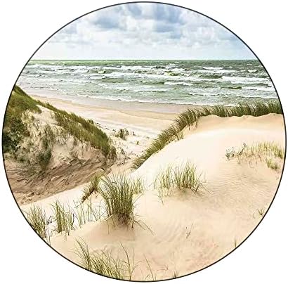 חונטאי עגול שולחן, מפת שולחן חוף לשולחן צדדי, יום סוער בחוף הים הבלטי ענק, שולחנות עגולים מתאימים 44