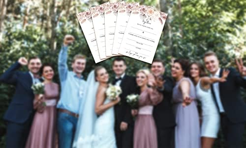 כרטיסי הזמנה לחתונה פרחונית של בוהו - הזמינו קלטות קלטות למסיבות חתונה - 25 קלפים ו -25 מעטפות