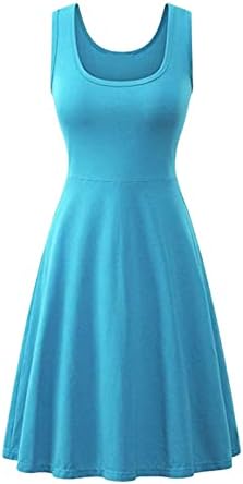 שמלת icodod שמלת נשים 2023 שמלת קיץ מזדמנת עם צוואר T ללא שרוולים נדנדה גדולה בצבע מוצק שמלת פרטיס מסורתית
