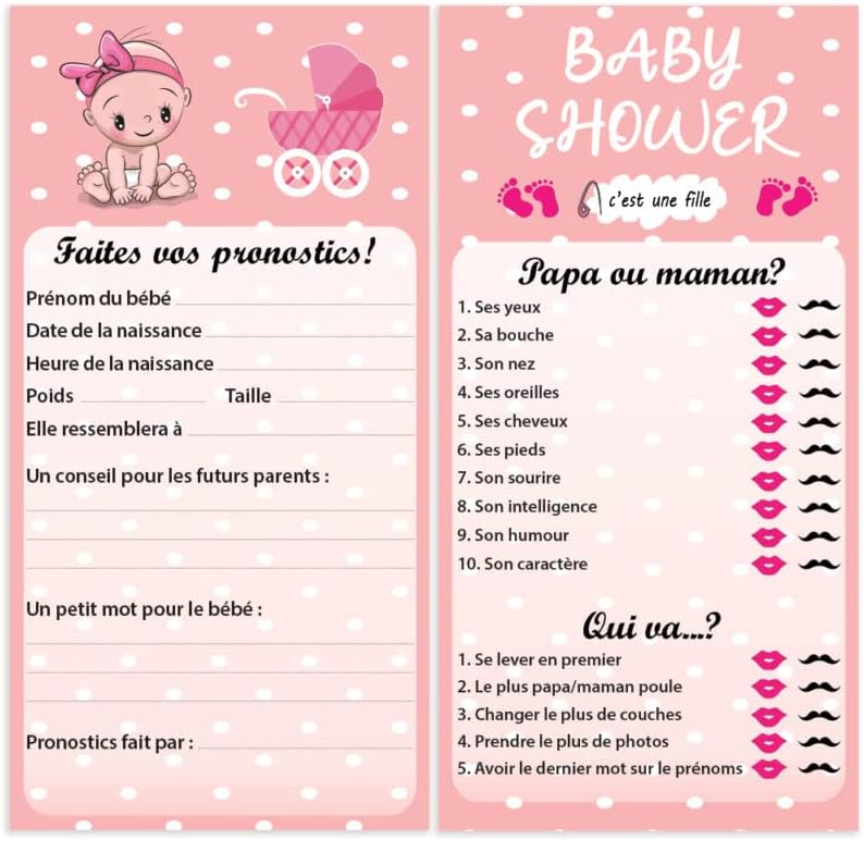 קרינטיף-חבילה של 40 תינוק מקלחת משחק תחזיות כרטיסי עבור בנות