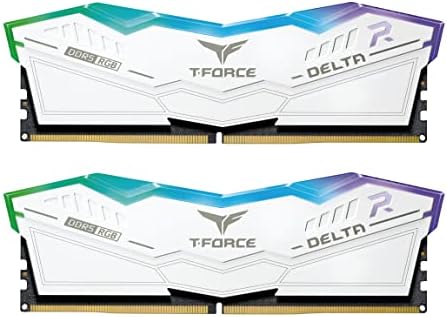 קבוצת צוות T-Force Delta RGB DDR5 32GB ערכה 2x16GB 6200MHz זיכרון שולחן עבודה לבן FF4D532G6200HC38ADC01