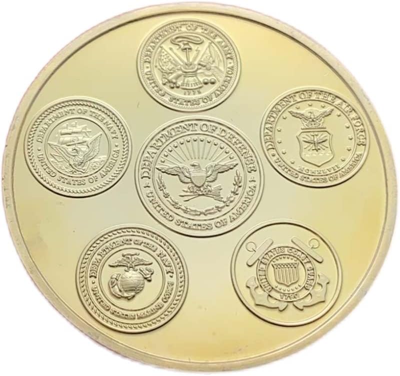 ארהב חמש צבאות סערה מדליית זהב מצופה מדלי אספנות מטבעות משחק מטבעות מזויל קסם מטבעות זיכרון