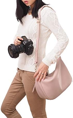 ארנק מצלמה לנשים, תיק מצלמה כתף עור אמיתי מסוגנן לנסיעות, נרתיק מצלמה נוד קרוסבודי מתאים לקנון ניקון
