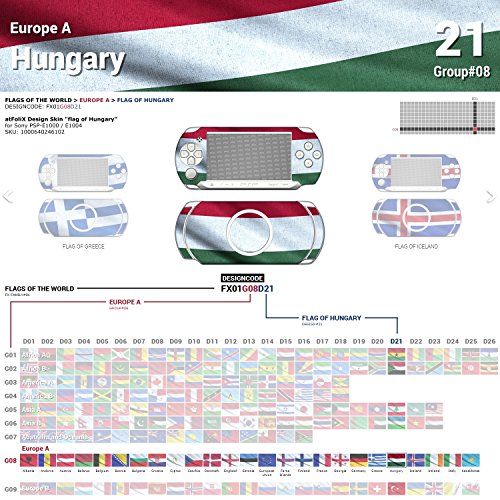 Sony PSP-E1000 / E1004 עיצוב עור דגל מדבקות מדבקות של הונגריה עבור PSP-E1000 / E1004
