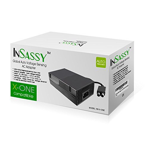 כבל אספקת חשמל של מתאם AC של איססייה עבור Xbox One - ערכת אביזר למטען החלפה עם כבל - AC 100-240V 4.91A