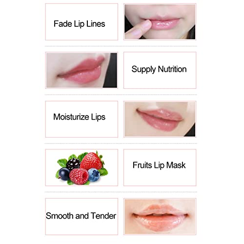 15 יחידות שפתיים טיפול מסכה, שפתיים טיפול שפתיים מסכת סט קריסטל טבעי קולגן יופי פילינג לח לחות שפתיים