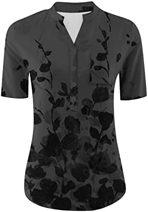 2023 צמרות פרחוניות לנשים כפתור חולצות לבושות שרוול מזדמן לבוש חולצת טשטוש קיץ טוניקה אופנתית צמרות