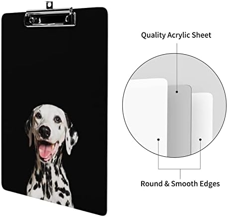 לוחות אקריליק לכלבים דלמטיים עם קליפ מתכת 12.5 על 8.5 אינץ ' לוחות קליפ חמודים קלים לתלייה לאירוע בכיתה