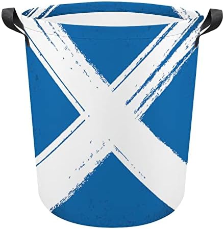 רטרו סקוטי דגל גדול סל כביסה עמיד למים סל כביסה מתקפל אחסון סל צעצוע ארגונית