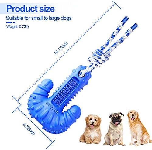 צעצועים לעיסת כלבים של סני ', צעצוע מברשת שיניים אינטראקטיבי עם חבל, לעיסה של כלבים לעיסות אגרסיביות,