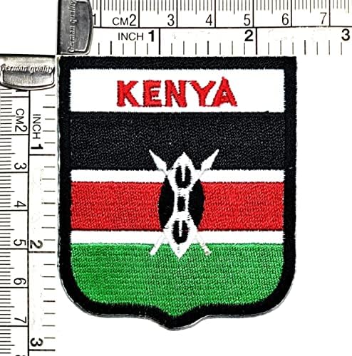 קליינפלוס 2 יחידות. 2.6 על 2.3 אינץ'. קניה דגל תיקון המדינה דגל סמל אחיד לתפור ברזל על תיקוני אופנה