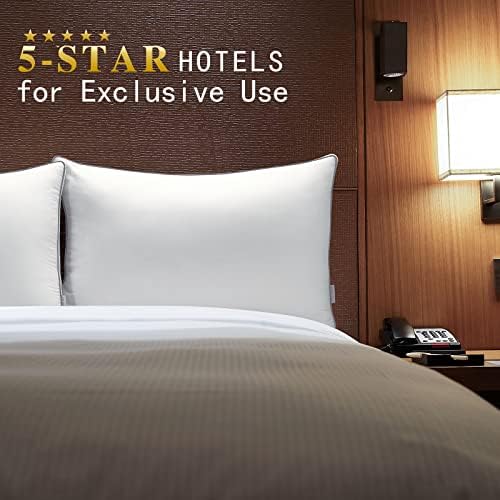 כריות מיטות Bedufsar לשינה, כריות בגודל קווין סט איכותי של מלון של 2, כריות סגורות יציבות ותומכות עבור