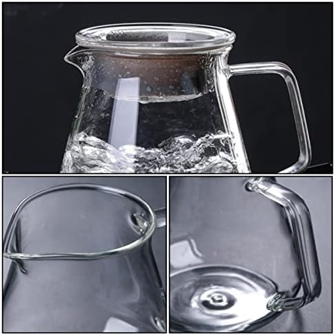 Veemoon תנור נייד תנור נייד כוס בורוסיליקט גבוהה של קומקום 2 זכוכית עם מכסה קומקום תה קטן רופף קומקום