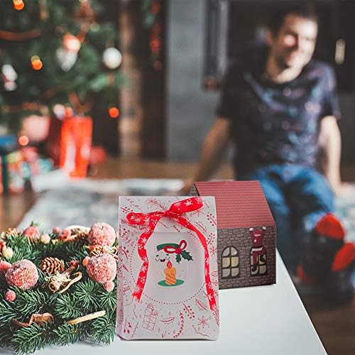 נימו 12 חתיכות פרימיום חג המולד מתנת תיק עם מיוחד עיצוב לשימוש חוזר קרפט נייר קופסות מגוון חג המולד