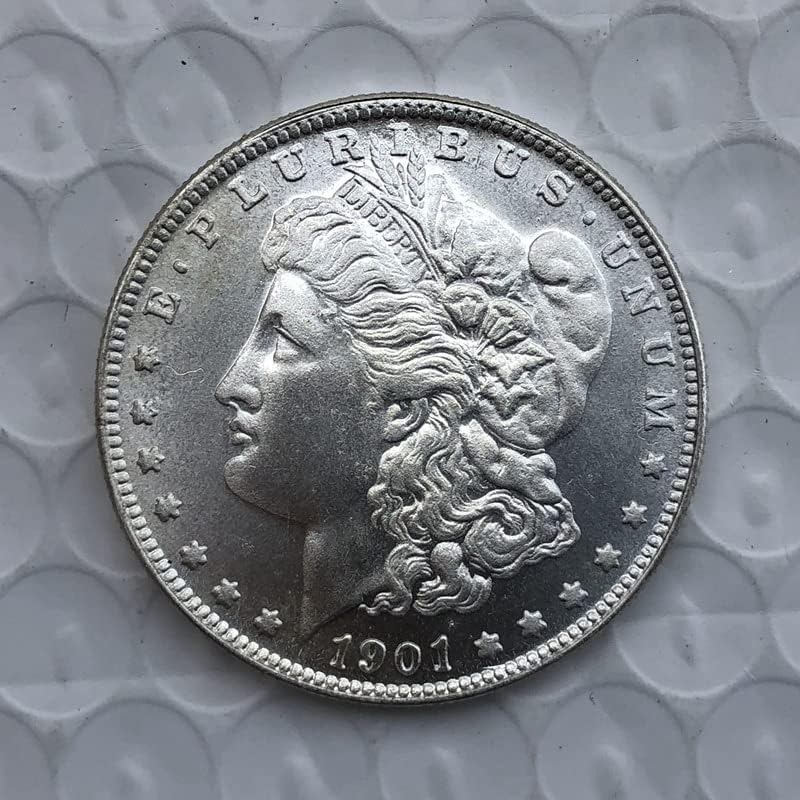 גרסת 1901 של מטבע המורגן המורגן האמריקני סילבר דולרי פליז מלאכות עתיקות מצופות כסף מטבעות זיכרון זרות