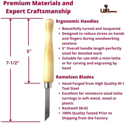 רמלסון נגרות כלים / 5-חתיכה מיני מחרטה כלים סט / חד כתער עיבוד עץ כלים כי הם תוצרת ארצות הברית / כולל