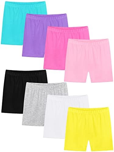 Resinta 8 חבילה פעוטות בנות מכנסיים קצרים מכנסיים קצרים אופניים קצרים נשימה ובטיחות 8 צבע