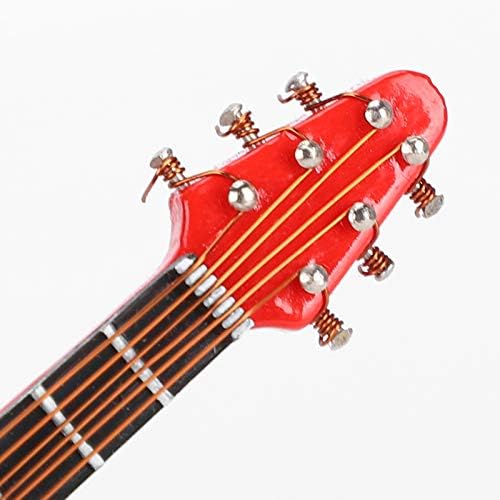 גיטרה PSSOPP קישוט לחג המולד 10 סמ גובה מיני דגם גיטרה מעץ בצורת V