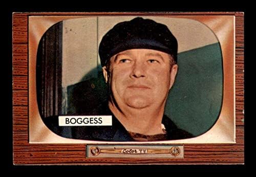 297 Dusty Boggess Ump - 1955 כרטיסי בייסבול של באומן מדורגת EXMT - כרטיסי טירון בייסבול