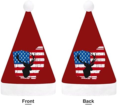 אמריקאי דגל אוהיו צבי ציד חג המולד כובעי בתפזורת מבוגרים כובעי חג המולד כובע לחגים חג המולד ספקי צד