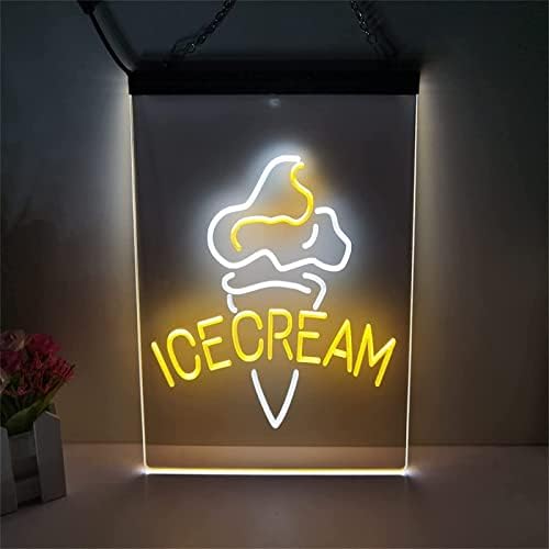 גלידת DVTEL חנות ניאון שלט ניאון לדוגמנות אור אור אותיות זוהרות שלט לוח אקרילי ניאון אור דקורטיבי, 30x40