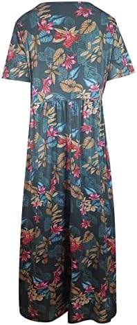 תלבושות של חופשת קיץ של פרגירן לנשים, נשים בתוספת גודל הדפס פרחוני עם צווארון וינטג 'שרוול קצר שמלת