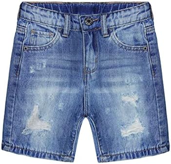 חלל ילדים בנות תינוקות קטנות בנים ג'ינס מכנסיים קצרים, קרעו עיצוב פשוט מכנסי ג'ינס קיץ חמודים
