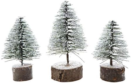 שיתוף פעולה יצירתי עץ מלאכותי קטן עם בסיס עץ בגימור שלג