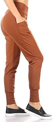 Shosho Womens Joggers מכנסיים מכנסי טרנינג תחתונים יוגה מכנסי מסלול ספורט מוברש רך