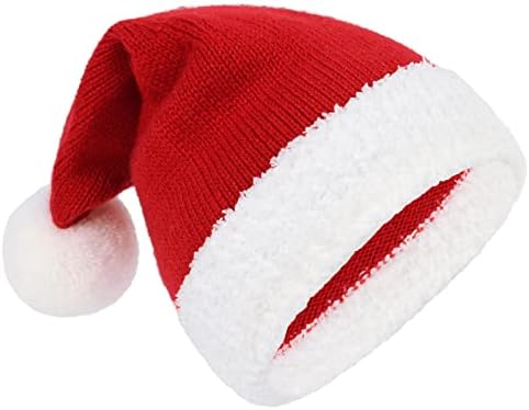 ילדים כובע סנטה תינוק חג המולד סרוג רך סרוג כובע סנטה לבנים בנות פעוט פעוט תינוק כפה סנטה אדום 9-12