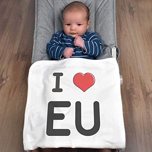 Azeeda 'אני אוהב את האיחוד האירופי' שמיכה / צעיף כותנה כותנה