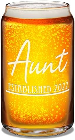 מתנות דודה דודה הוקמה 2022 חרוט 16 עוז בירה יכול זכוכית מתנת יום הולדת רעיון לדודה, הכרזת תינוק, דודה